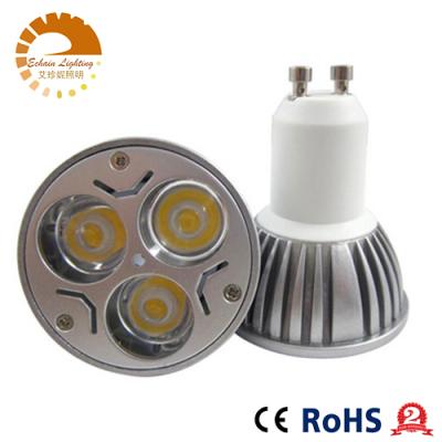 China Plastic LED Spotlight AC85-265V 3W COB E26 E27 E14 GU10 LED Spotlamp for sale