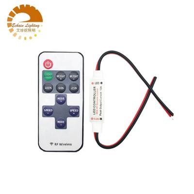 China Plastic 5V-24V LED RF 11key Dimmer Plastic Wireless Controller Remote With DC Plug Or Cable for sale