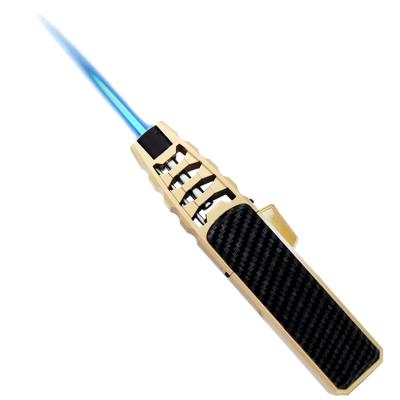 China Easy To Carry New Blue Gas Flame Lighter Powerful Windproof Pen Type Long Lighter for sale