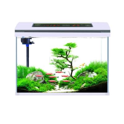 China Super Clear Glass Aquarium Fish Bowl Display Corner Aquarium Pet Fish Lover Temperature And Time Display for sale