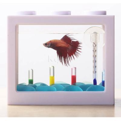 China Fashionable building blocks improve aquarium supplier aquarium fighter transparent plastic-fish-tank better for sale