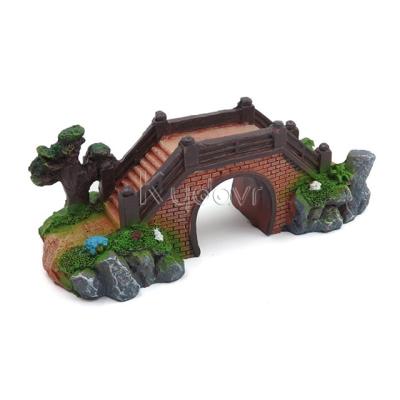 China Artificial Resin Bridge Reptile Aquarium Decoration Fish House Reptile Tank Decor for sale