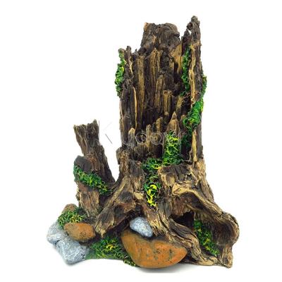 China Synthetic Resin Tree Stumps Driftwood Aquarium Tree Roots Head Landscaping Aquarium Wooden Park Decor for sale