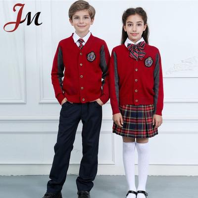 China Custom Cotton Material Guangzhou Factory School Sweater Cardigan English School Uniform Sweater Buttoned Secondary School Uniform Cardigan for sale