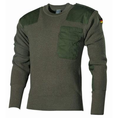 China OEM/ODM Anti-Static Acrylic Commando Ribbed Pullover Workwear Security Officers Police Pullover Military Army Uniform Sweater With Patch Shoulder Pads for sale