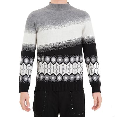 China High Quality Custom Made Anti Shrink Make Embroidered Cotton Cashmere Crewneck Sweater Men for sale