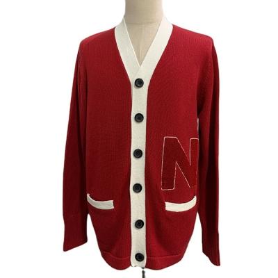 China Anti-wrinkle OEM unisex cardigan sheer cotton varsity cardigan stripe sweater can be customized in different colors and add logo OEM/ODM for sale