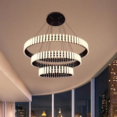 China Modern Home Decor 3 Ring Circle Living Room Indoor Chandelier Lighting for sale