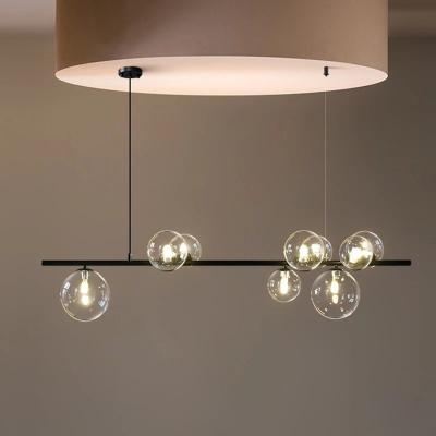 China Modern Black Modern Dining Room/Kitchen Island/Study Room Glass Ball Chandelier Lighting for sale