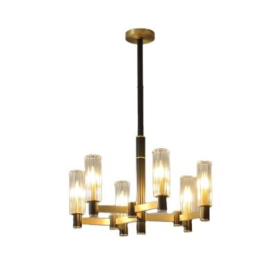 China Modern Luxury Glass Chandelier For Bedroom/Dining Room Modern Copper Chandelier Lighting for sale