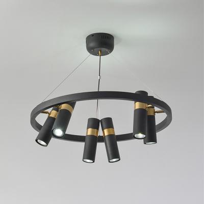 China Retro Modern Vintage Loft Black Living Room Spot Chandelier Home Indoor Lighting for sale