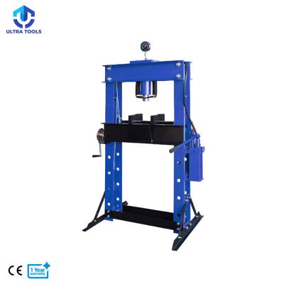 China Steel 50 Ton Hydraulic Shop Press with double pump and gauge for sale