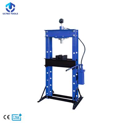 China Car 30T Car Shop Steel Double Hydraulic Pump Workshop Double Pump Press With Gauge for sale