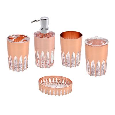 China 5 Viable Pieces of Diamond Cut Design Bathroom Accessory Set for sale