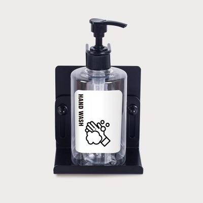 China Modern Wall Hanging Stainless Steel Soap Dispenser Holder With PET Bottle for sale