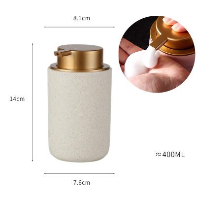 China Ceramic Foaming Foaming Soap Dispenser Cylinder Soap Dispenser - Beige for sale