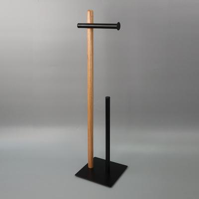 China Standing Type Black Liner Toilet Paper Holder With Available Paper Rolls for sale