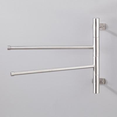 China Modern Bathroom Wall Mounted 2 Rail Stainless Steel Towel Rack for sale