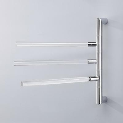 China Modern Bathroom Wall Mounted 3 Bar Rotating Towel Rack for sale