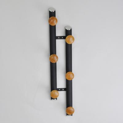 China CLASSIC Design 2 Straight Roll Hooks Wall Mounted Black for sale