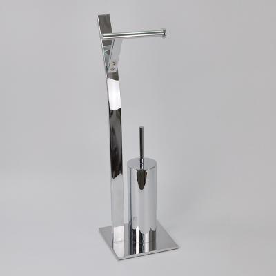 China Modern Metal Toilet Paper Holder and Toilet Brush Holder - Chrome for sale