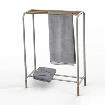 China Modern Free Standing Triple Bar Towel Rack - Grey/Natural for sale