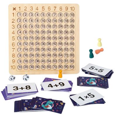 China Children Wooden Math Board Game Math Addition Multiplication Educational Toys Study Counting Hundred Board Math Toys Arithmetic Teaching Aids for sale