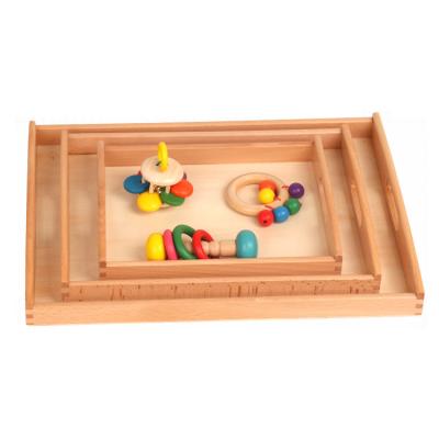 China Beech Wood StarLink Best Selling Kids Wooden Preschool Training Tray Educational Toys Montessori Tray Toys for sale