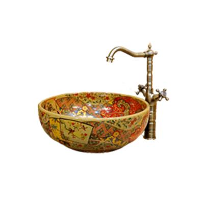 China Retro Contemporary Style European New Design Wash Basin Bathroom Sink Countertop Hand Wash Basin for sale