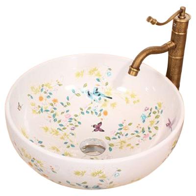 China Pretty And Practical Bathroom Sink Basin Basin Wash Service Hand Ceramic Sink Viable Enamel For Home Decoration for sale