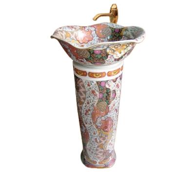 China Pure Glazed Color Make Your Life Simple Delicate Turkish Style Shell Shaped Unique Pedestal Sinks Bathroom Sink Basin Wash Ceramic Hand Basin for sale