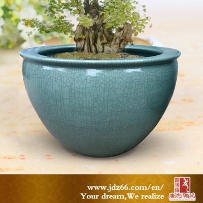 China Never Fade Large Chinese Antique Ceramic Glazed Ceramic Flower Pots Luster-Cracked Porcelain Tank for sale