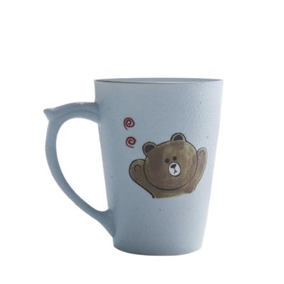 China Viable Bear Cartoon Mug Ceramic Tea Coffee Mug Handmade Wholesale New Style 2020 for sale