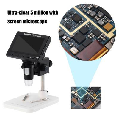 China Plastic + Optical ABS Acrylic Lens 1080P Digital Microscope For Handheld Repairing 1000X With 4.3inch LCD Display 8LED Built-in Lithium Battery With Stand Base for sale