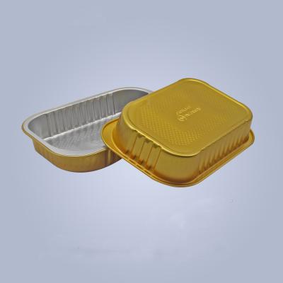 China 12oz Eco-friendly Rectangle Wall Aluminum Foil Smooth Pan for Baking Food Tray Durable Aluminum Foil Box for sale