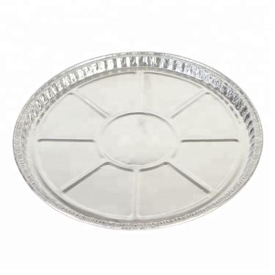 China Bakery Restaurant Supplies Silver Foil Tin Round Pie Tray Shallow Slice Pizza Dishes for sale