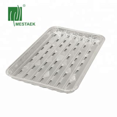 China Disposable Aluminum Barbecue Party Broiler Pans Outdoor BBQ Tray For Grilling Serving for sale