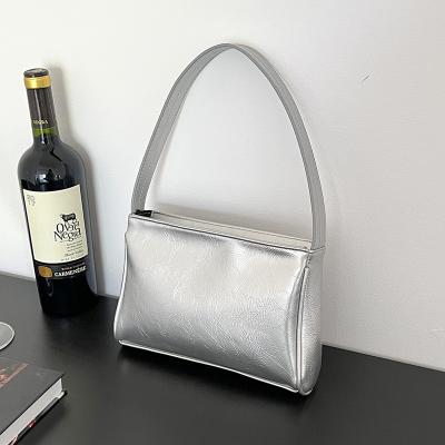 China Texture Korean Armpit Leather Lacquer Bag Small Fashion INS Handbag Handbag Square Bag for sale