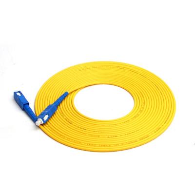 China FTTH FTTB FTTX Network 3meters 3.0mm Single Mode G652D Patch Cord Fiber Jumper SC UPC-SC UPC Single Ended Fiber Optic Patch Cord for sale