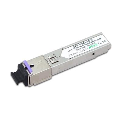 China 1.25G Tx1490/Rx1310nm 20km SC DDM SFP Optical Module SFP-GE43-SD20 for sale