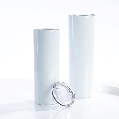 China Sublimation Blanks Stainless Steel Tumbler 20oz Straight Skinny Sublimation Tumblers With Straw And Lid for sale