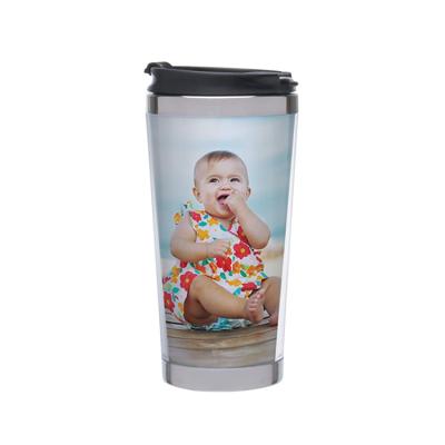 China Wholesale 450ml advertising promotion stainless steel inside plastic outside coffee mugs inserts custom tumbler with lid for sale