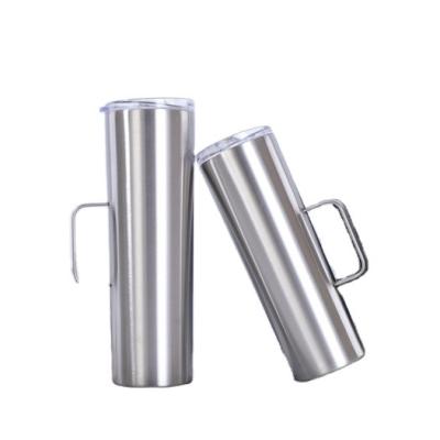 China Custom Metal Skinny Tumbler with Handle Hot Sell Double Wall Vacuum Insulated Tumbler with Lid for sale