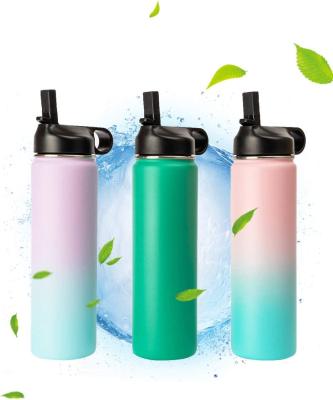 China Bpa Free Wide Mouth Custom Logo Double Wall Stainless Steel Vacuum Insulated Sports Water Bottle With Lid for sale