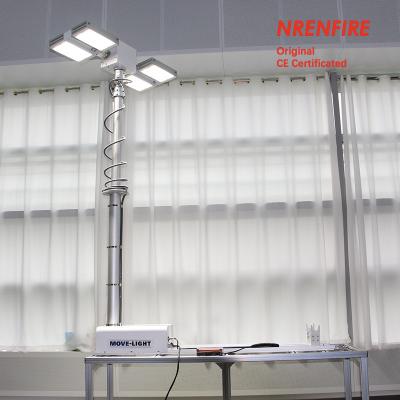 China 3.8m vehicle roof mount pneumatic telescopic mast light tower for fire tenders/ remote control/ robot mast light for sale