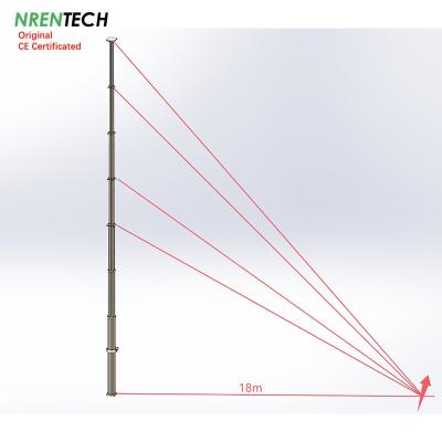 China Cargas úteis pesadas de 18 m-400 kg, mastro telescópico pneumático não bloqueável para antena telescópica à venda