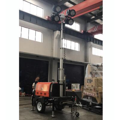 China Generator-Mobile-Lichtmast LED beweglicher heller Turm-Perkins Maschine-Stamford Alterantor-7KVA-Diesel zu verkaufen