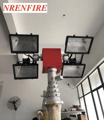 China 9m Schiebemast-Beleuchtungsturm 4x1000W vertikalen Bergs pneumatische Halogen-Lampen zu verkaufen