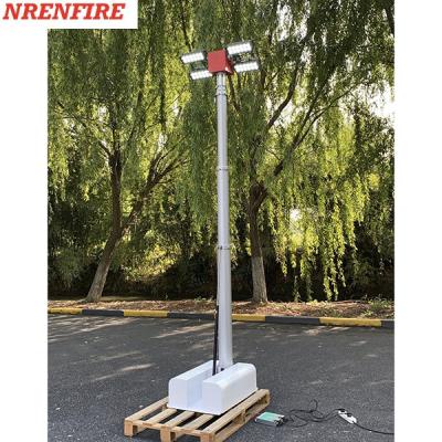 China 4x120W LED lamps mounted roof mast light 4.5m pneumatic telescopic mast, vehicle roof mount mast light tower for sale