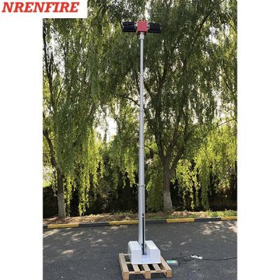 China 4x120W LED lamps mounted roof mast light 4.5m pneumatic telescopic mast, vehicle roof mount mast light tower for sale